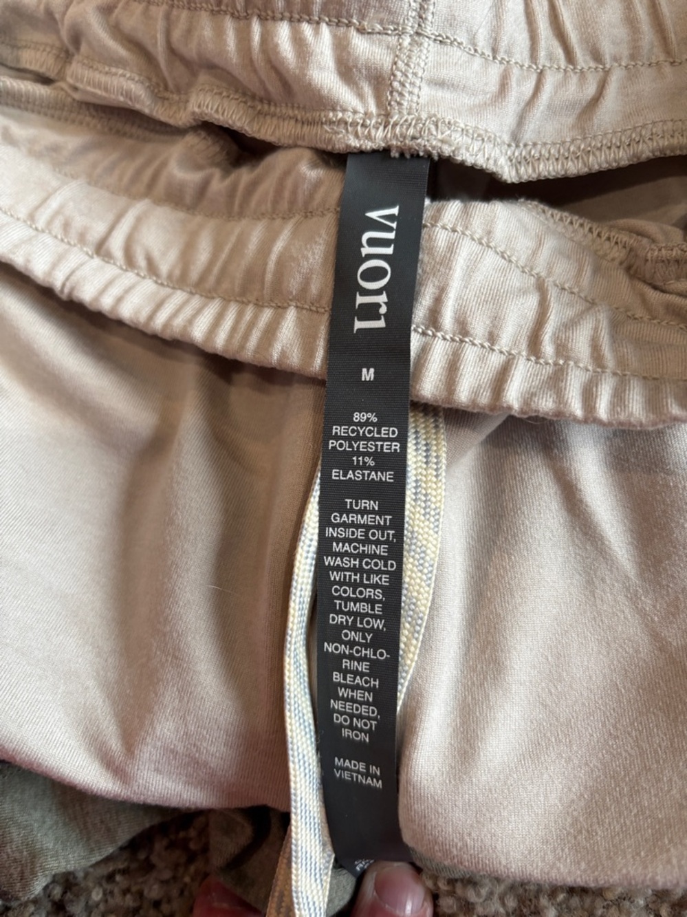 Vuori Three-Pack Pull-On Jogger Pants in Olive, Purple and Beige - Picture 7 of 7